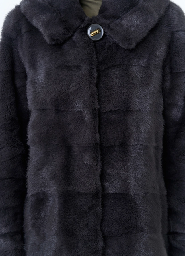 Куртка из меха норки с капюшоном модель № 25398 универмаг малина