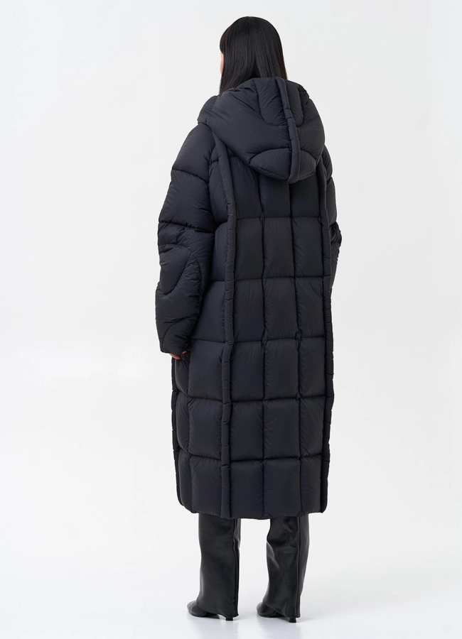 Женский пуховик с капюшоном  модель № 28972 в рассрочку