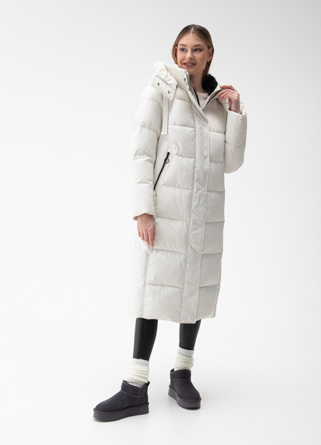 фото Женский пуховик с капюшоном  модель № 28384