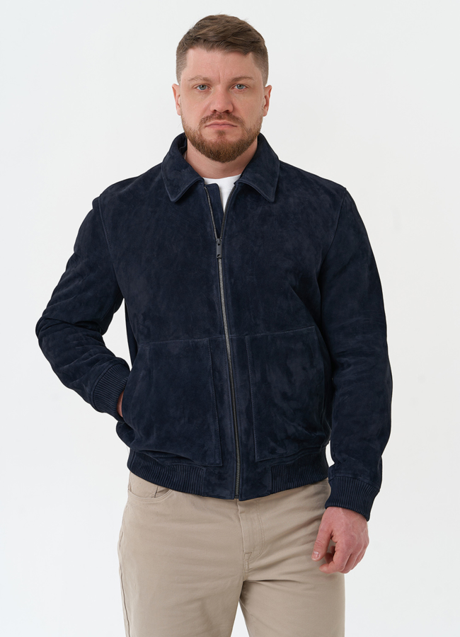 Мужская куртка бомбер из натуральной замши модель № 30065 универмаг малина