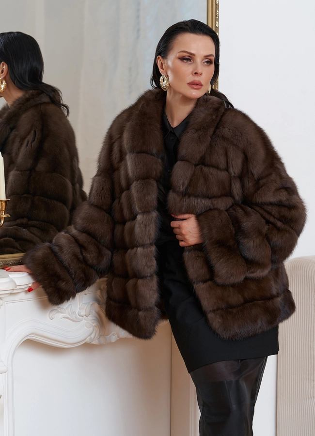 Куртка из баргузинского соболя модель № 29880 универмаг малина фото