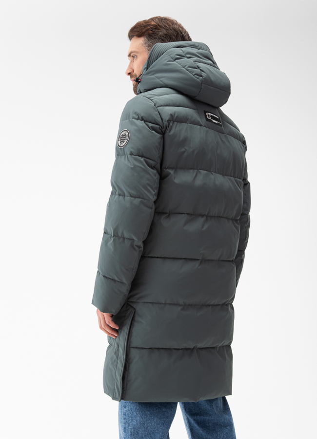 Мужской пуховик с капюшоном  модель № 27993 в рассрочку