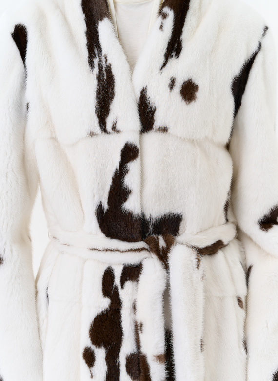 Шуба из меха норки в расцветке "ягуар"