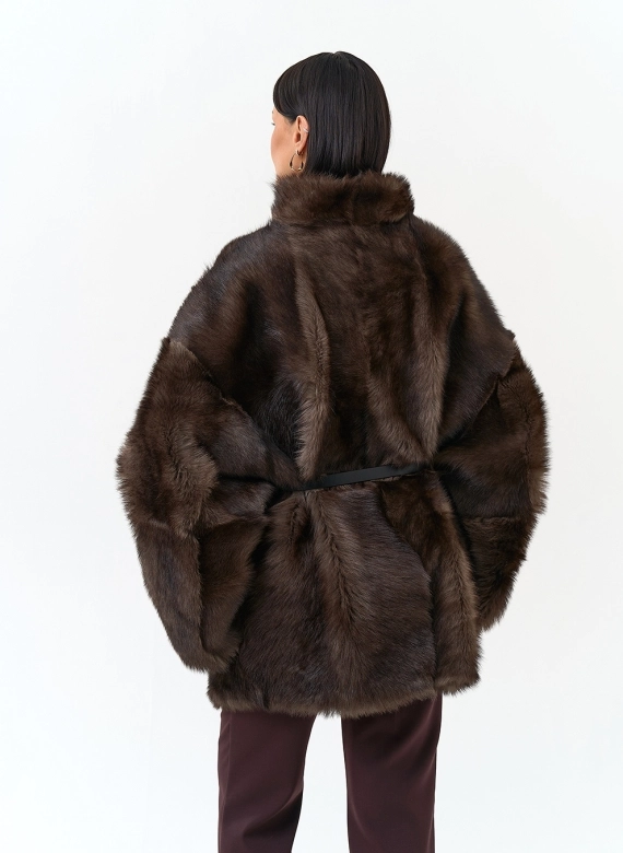 Женская двухсторонняя дубленка фото
