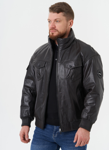 Куртка "бомбер" из натуральной кожи