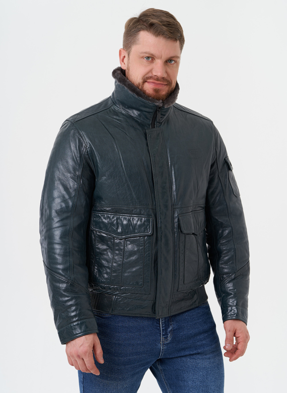 Утепленная куртка из натуральной кожи