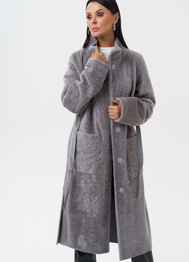 Двухсторонняя дубленка модель № 28696 универмаг малина