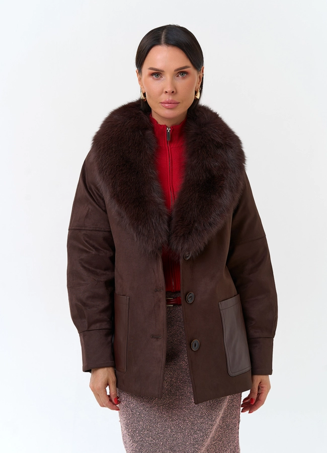 Женская куртка из эко замши модель № 34238 в кредит фото