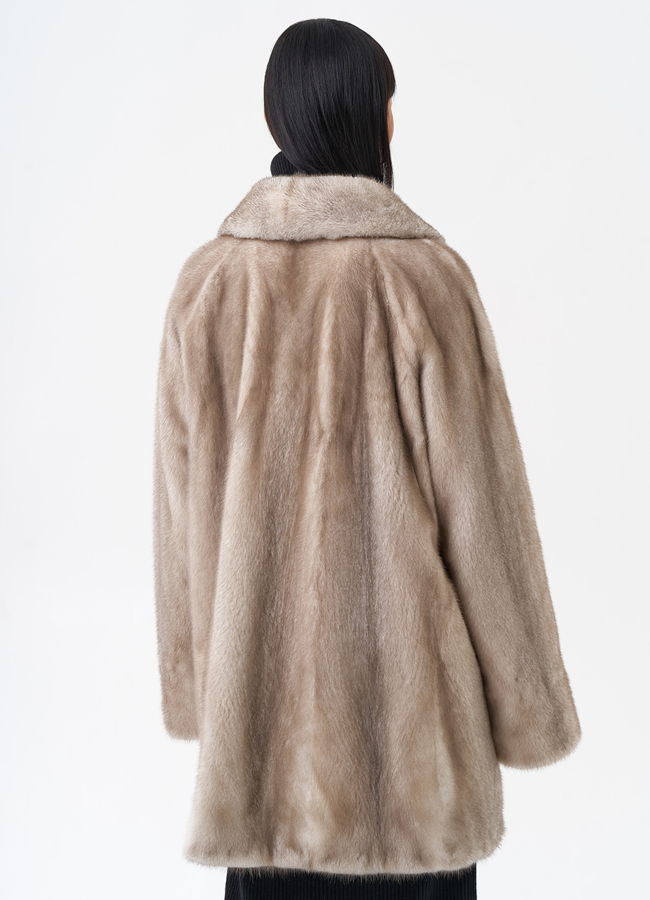 Норковая шуба с воротником модель № 29172 в рассрочку