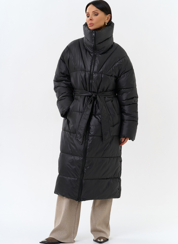 Женский пуховик с воротником стойкой