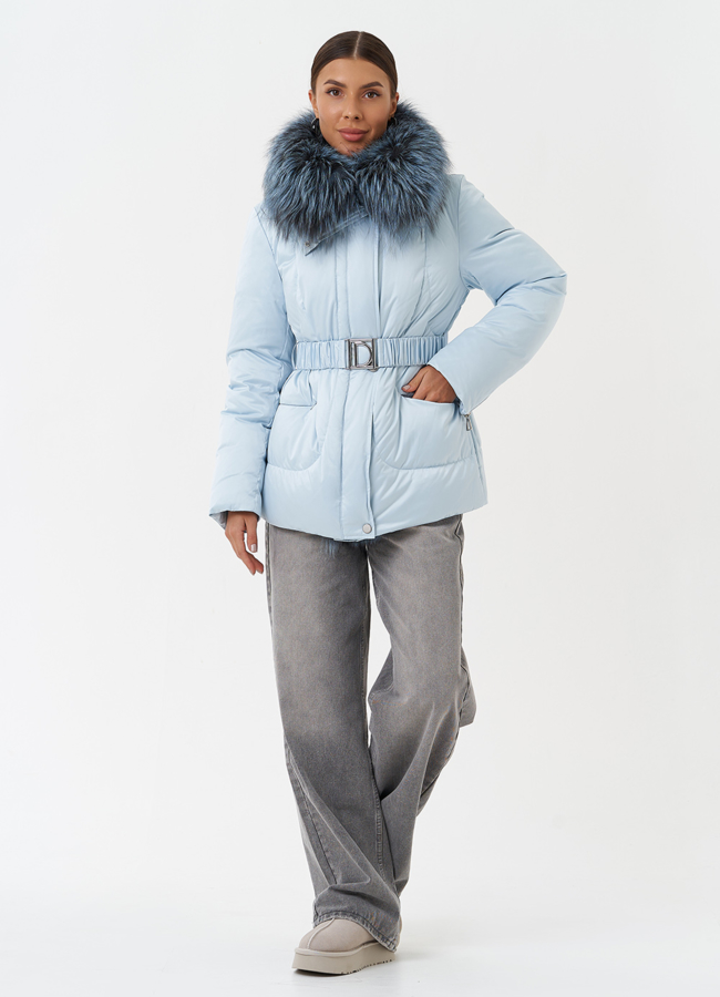 Пуховик с мехом чернобурки модель № 28573 универмаг малина