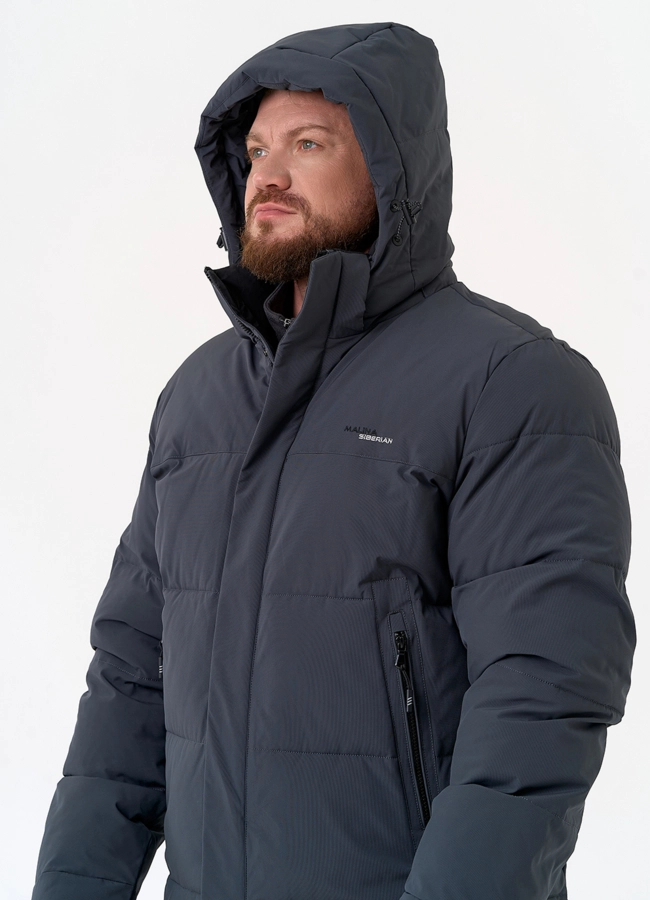 Мужской пуховик с капюшоном  модель № 31451 универмаг малина фото
